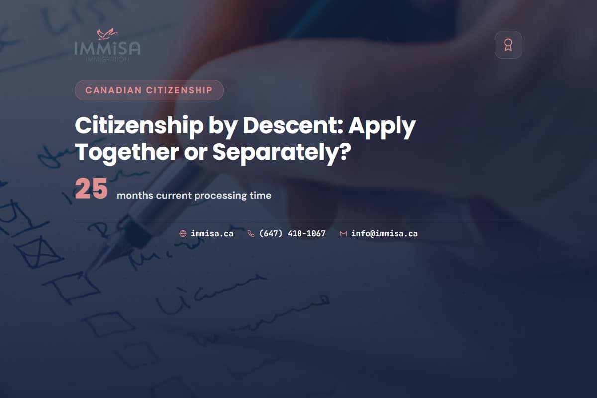 Citizenship by Descent: Apply Together or Separately?